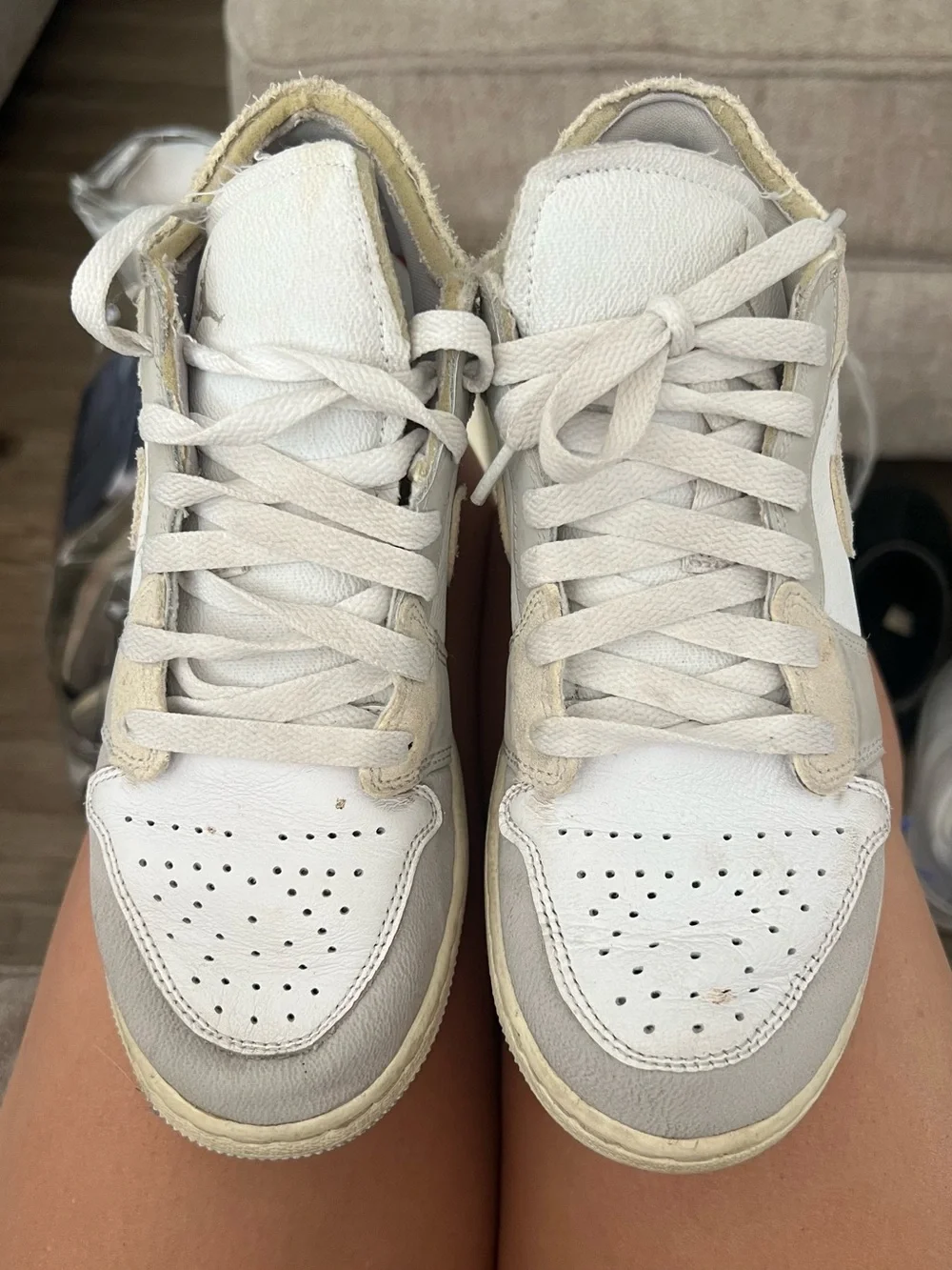 Nike Women’s Low-Top Sneakers in White, Light Gray & Beige